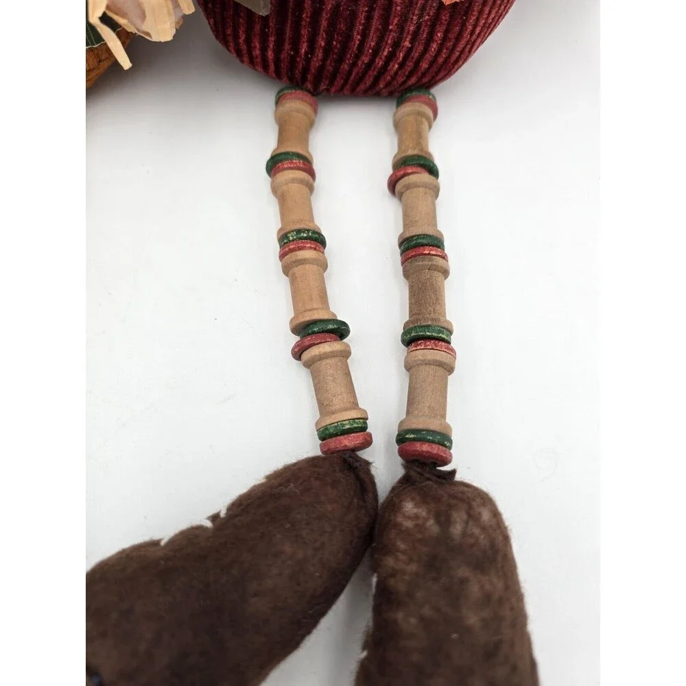 Scarecrow Couple Shelf Sitters Spool Bead Legs Welcome Sign‎ Autumn Decor 17